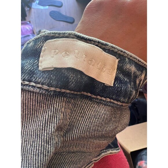 Petra 153 Jeans Distressed High-Rise Flare-Leg Jeans size 13/30 acid wash button - Picture 10 of 11